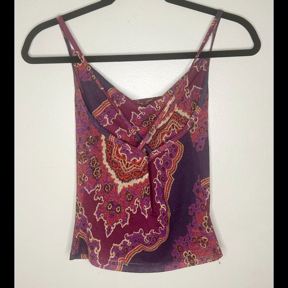 RAMPAGE Vintage 90s Purple Spaghetti Strap Paisley Floral Tank Top Size XS - Picture 3 of 4
